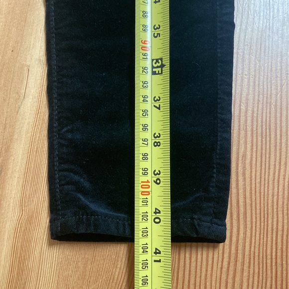 AG Adriano Goldshmeid High Rise Farrah Velvet Black Pants - Anthropologie - Picture 7 of 10